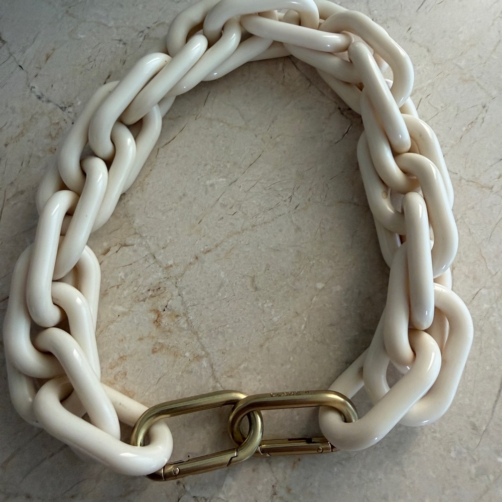 Clare V Cream Chain purse strap